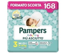 Pampers Baby Dry Taglia 3 Midi 168 Pannolini 4-9 kg Spedizione Gratis