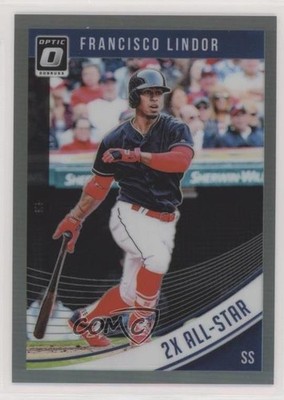 2018 Panini Donruss Optic Variation Black Prizm 25/25 Francisco Lindor #123 s3g