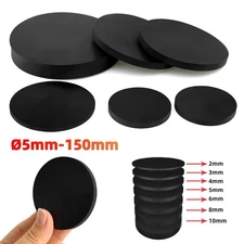 Black Solid Rubber Discs Round Sheet Cushion Pads Anti-Slip 1mm-10mm Thick