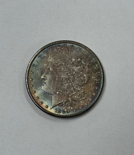 1889-P Better Date Morgan Dollar Gem BU + Monster Rainbow Toned YOU GRADE