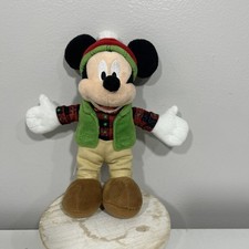 Disney Store Mickey Plush Authentic Winter Mouse Holiday Stuffed Animal 9"