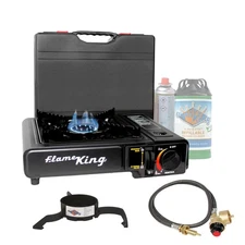 Portable Dual Fuel Butane/Propane Camping Stove Burner with Carry Case-Black