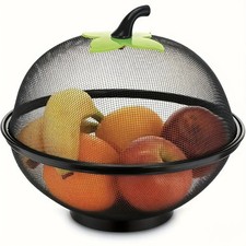 Fruit Fly Proof Fruit Bowl, Large Capacity Mesh Fruit Basket with Lid Cover Hot