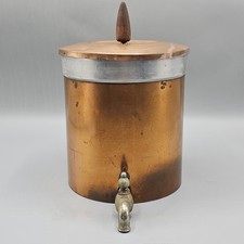 Vintage Antique? Copper Metal Water Tank Jug Drink Dispenser W/ Spigot 3 Quarts