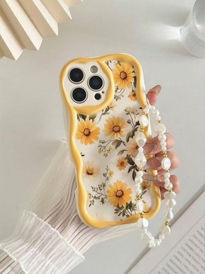 Yellow Daisy Floral Shockproof Case With Beaded Bracelet For Galaxy A13 4G