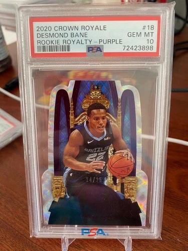 2020 Crown Royale Desmond Bane Rookie Royalty Purple/25 PSA 10 Memphis Grizzlies
