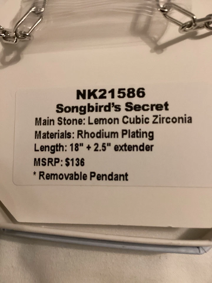 Collar Bomb Party OG NK21586 Songbird's Secret Limón Cuarzo Circonita cúbica Foto 3 de 4