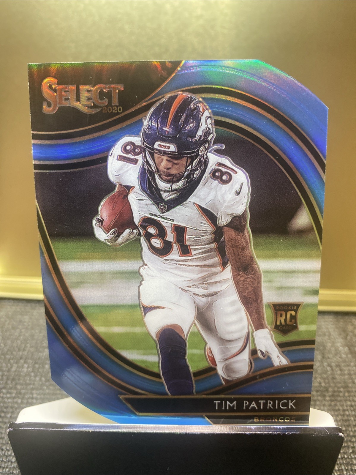 2020 Panini Select #375 Tim Patrick RC Blue Prizm Die Cut