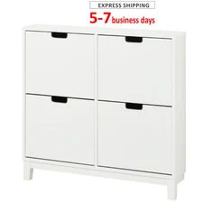 STÄLL Shoe cabinet with 4 compartments, white, 37 3/4x6 3/4x35 3/8 " New