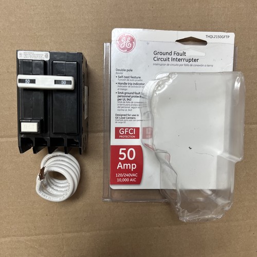 GE 50 Amp Double Pole Ground Fault Breaker with Self-Test