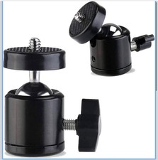 Universal 1/4" Swivel Mini Ball Head Screw Tripod Mount 2 Pack , 360 Degree Rota