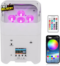 Battery Powered Stage Lights 9600Mah Rechargeable Par Can Lights 6X18W RGBWA....