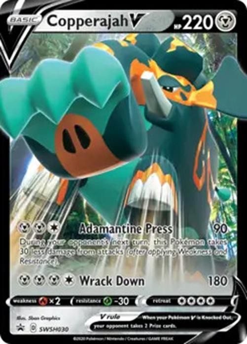 Copperajah V - SWSH030 - Pokemon Sword & Shield Promo Ultra Rare Holo Card NM