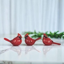 3-PC Set 6"W Cardinal Figurine Ornament Home Decor Unique Gift