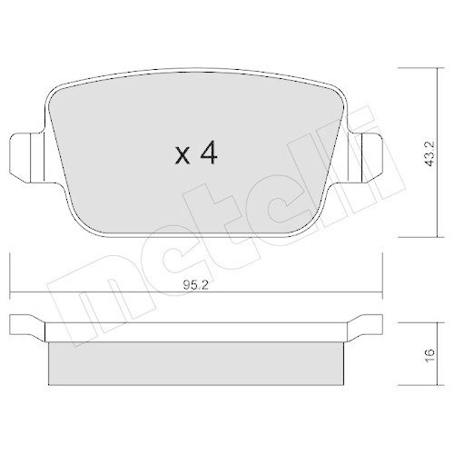 Plaquettes de frein à disque Metelli 22-0780-0 haute durabilité pour Ford