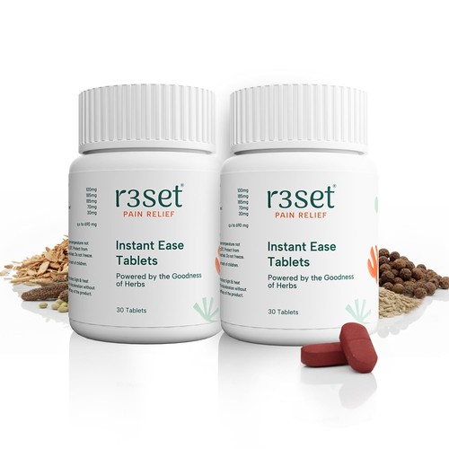 R3SET Natural Pain Relief (30 Tablets x 2) Muscle Back Knee Neck Joint Nerve - Picture 1 of 7