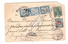 1911 Stuttgart Germany Postcard Postage Due Forwarded to Switzerland via France