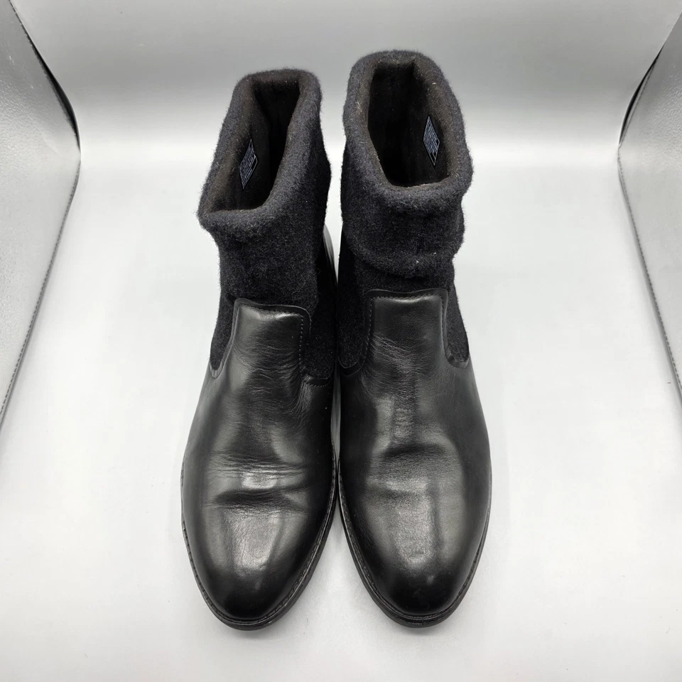 FitFlop Nisse Mixte Ankle Boots Womens 10 Black Leather Wool Pull On Comfort  - Image 4 of 4