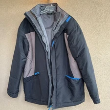 Wilson sport Men's Interchange 3 in 1 Heavy Winter Coat Jacket Size L black gray