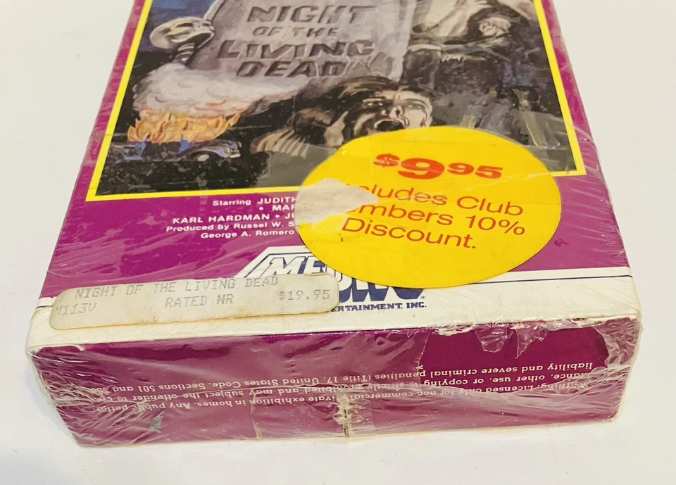 RARE SEALED! Night of the Living Dead VHS 1968 Slipcase 1982/NIB Orig/Media VTG - Image 3 of 4