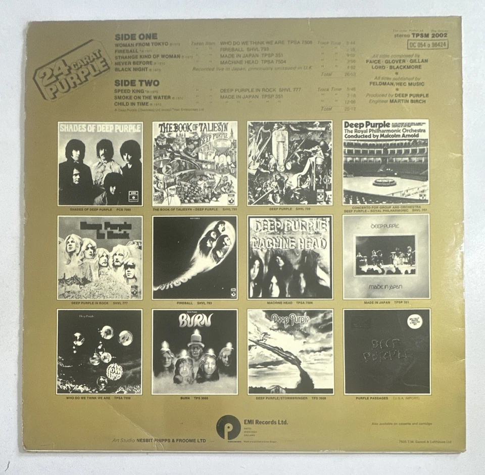 Deep Purple, 24 Carat Purple - Hard Rock Vinyl LP Record 1975 (TPSM 2002) VG+ - Image 3 of 4