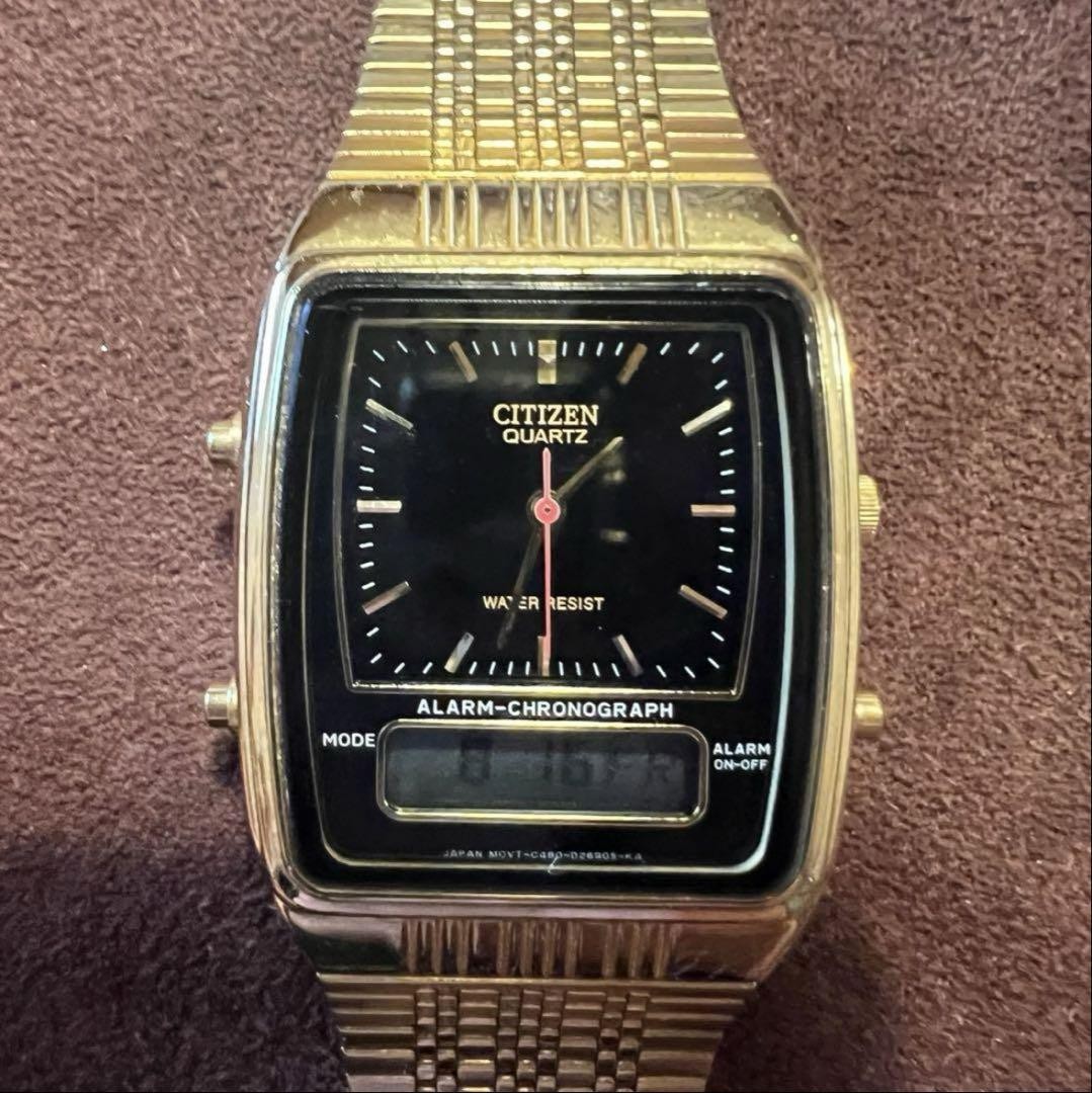 Citizen 腕時計 デジタル/アナログ　ゴールドC480-001182 Citizen 腕時計 デジタル/アナログ ゴールドC480-001182 - メルカリ