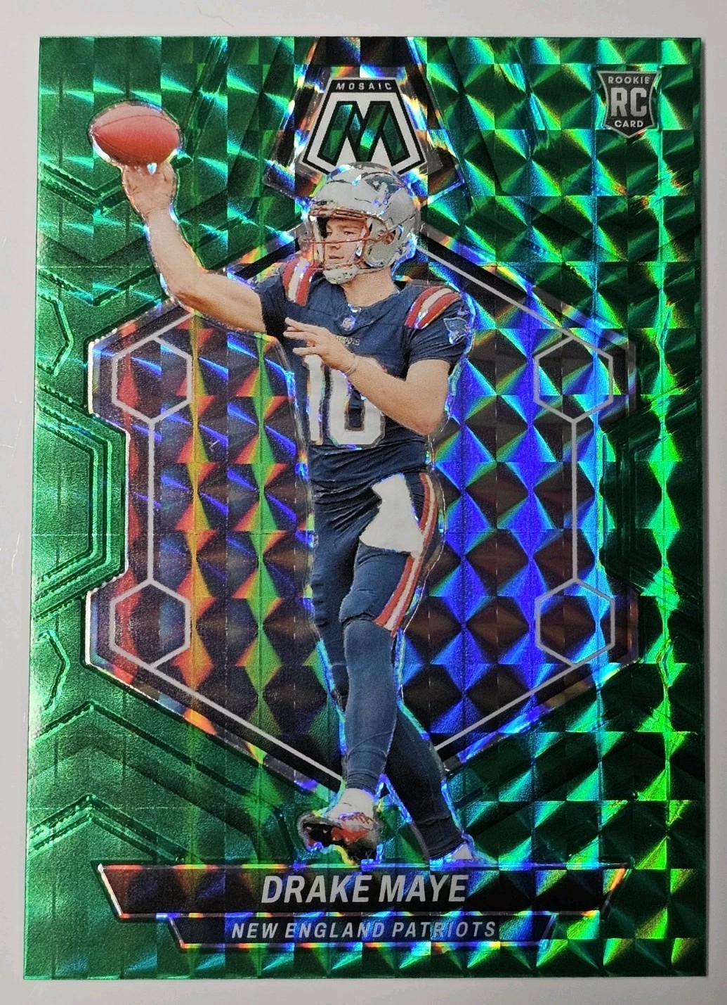 2024 Panini Mosaic - Drake Maye #303 - Green Mosaic Prizm (RC)