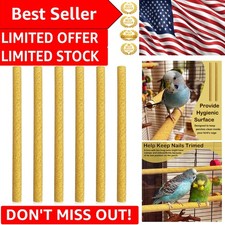 Essential Sanded Perch Covers for All Small Birds - 6 Count for Easy Maintenance