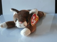 TY Beanie Baby / Babies POUNCE the Cat Made in Indonesia   RETIRED RARE MWMT