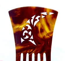 Late Victorian faux tortoiseshell hair comb - NO US IMPORT FEES
