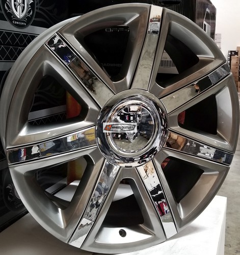 26x10 Platinum Style Silver Chrome Rims Wheels TPMS Tires Fit Cadillac Escalade - Picture 4 of 5