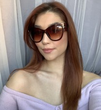 New Fashionista Oversized Elegant Brown Cat Eye Women's Sunglasses X33