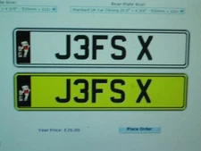 JEFF NUMBER PLATE ON RETENTION CERTIFICATE