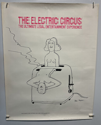 Original Tomi Ungerer Electric Circus New York  Cartoon Illustration Poster
