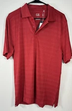 NWT Cutter & Buck CB Drytec Genre Textured Solid Mens Polo Red MCK09321 Size S