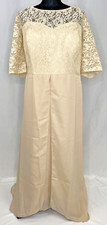 Formal Midaxi length Prom/Bridesmaid/Evening Dress - Size 22- Tan/Off White-New 