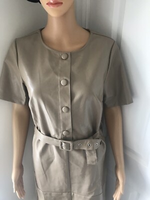 Light camel/stone pleather dress by Vila *BNWT* Size S-8 Retail £55