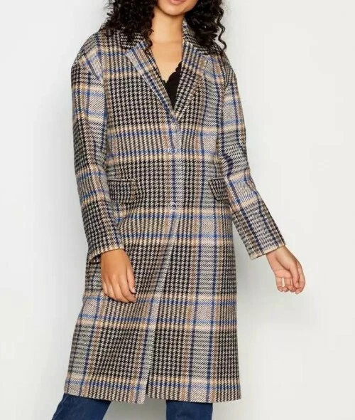 Debenhams Redherring Check Longline Coat Size 10 Bnwt
