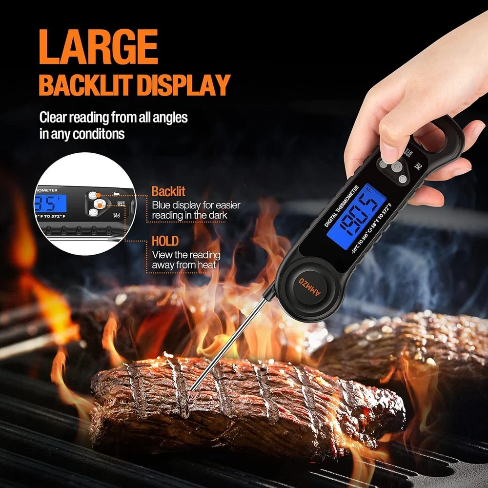 Meat Thermometer Digital Fast Instant Read Food Thermometer for Cooking  BBQ Gri