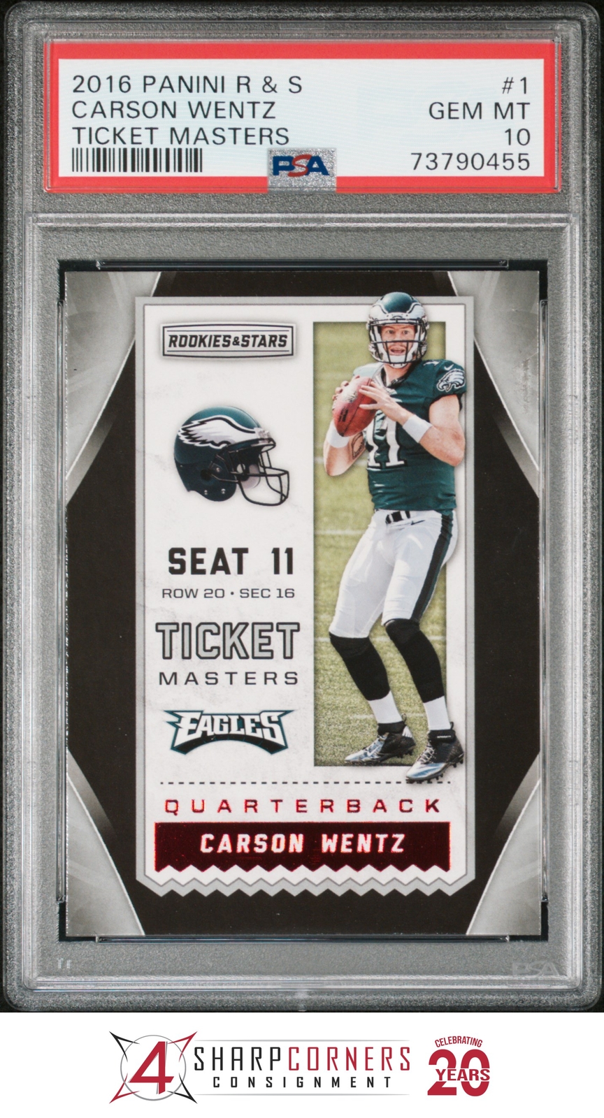 Carson Wentz Panini Rookies & Stars Ticket Masters #1 Base