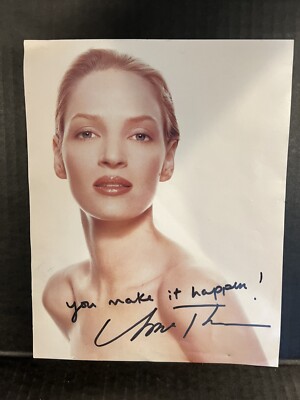 Rare, You Make It Happen Signed Uma Thurman For Lancôme 11” x 8.5