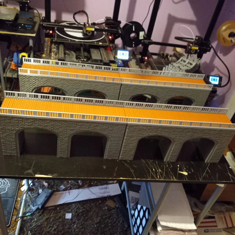 Puente de arco de ladrillo de piedra escala grande O de 64" impreso en 3D (CUATRO SECCIONES DE 16") Foto 3 de 4