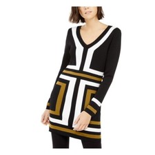 INC MULTICOLOR COLOR BLOCK LONG SLEEVES SWEATER SHEATH DRESS SIZE: L NWT