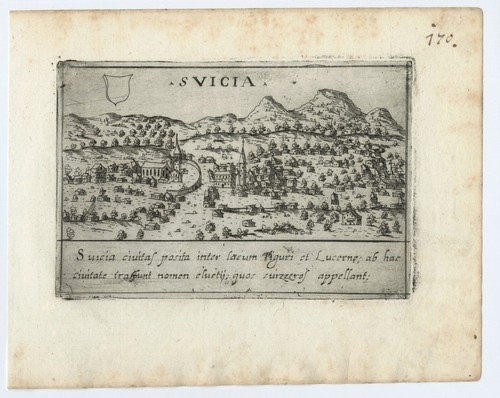Antique Map "Schwyz" (Switzerland) Francesco Valegio-D. Rascicotti, c.1598 - Picture 2 of 2