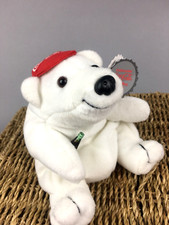 Vtg 1997 Plush Coca-Cola Bean Bag Polar Bear  Bonus