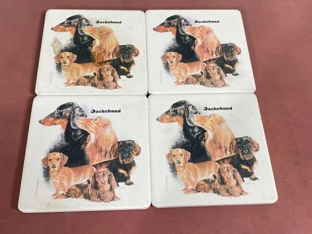 2005 CoasterStone Hindostone Absorbent Stone Coaster Set Dachshund - Image 2 of 4