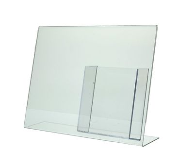 6 Pack 11''W x 8.5''H Sign Holder Ad Display with Trifold Brochure Pocket