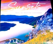 2025 Sunsets 16 Month Wall Calendar 11" X 20"