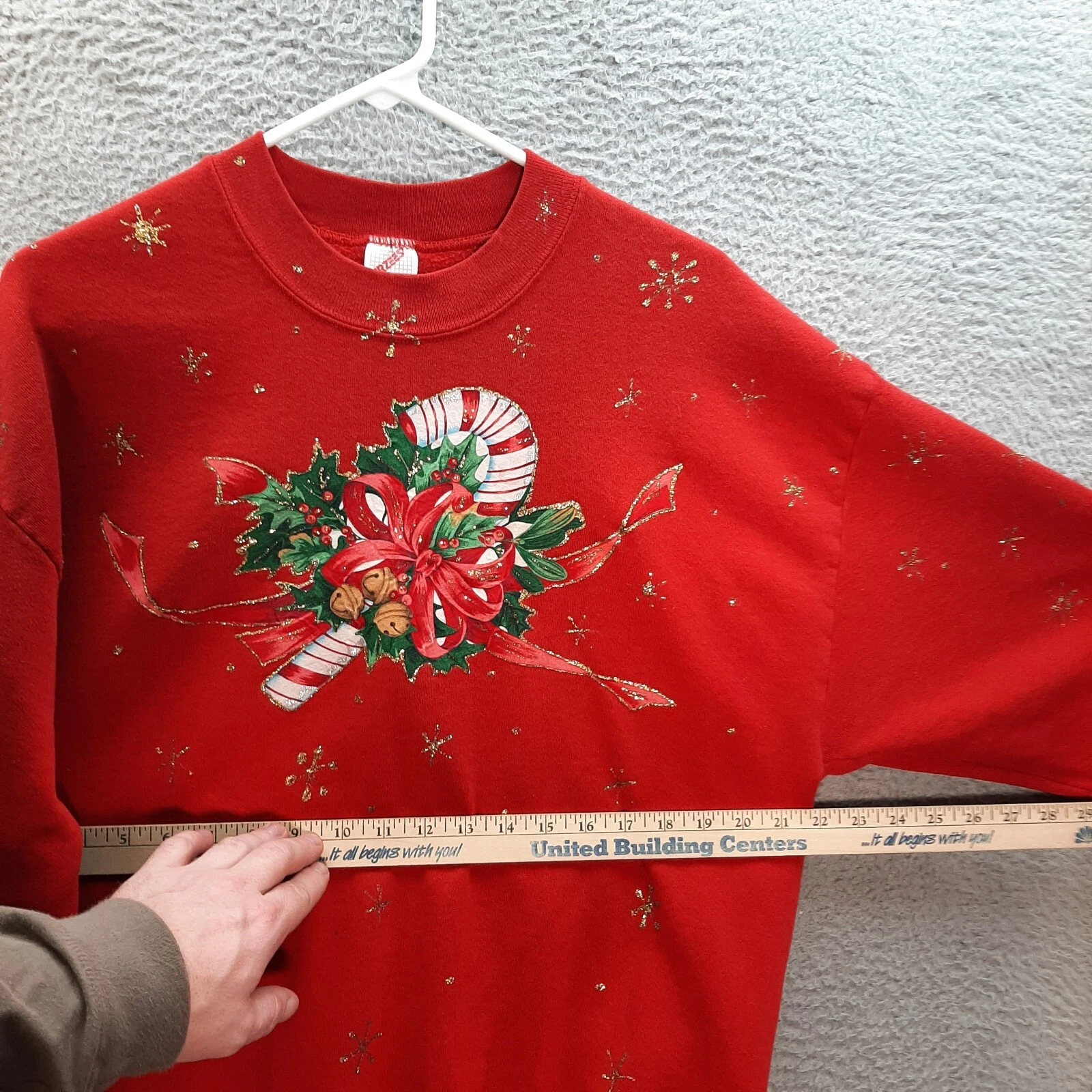 VETEMENTS Maglione Jerzees Vintage Adulto Extra Large Felpa Rossa Natale Vacanze Anni 90