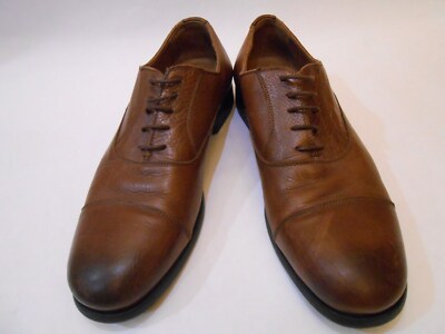 Zara Men Leather Oxfords Laces Up Cap Toe Dress Shoes Size 42
